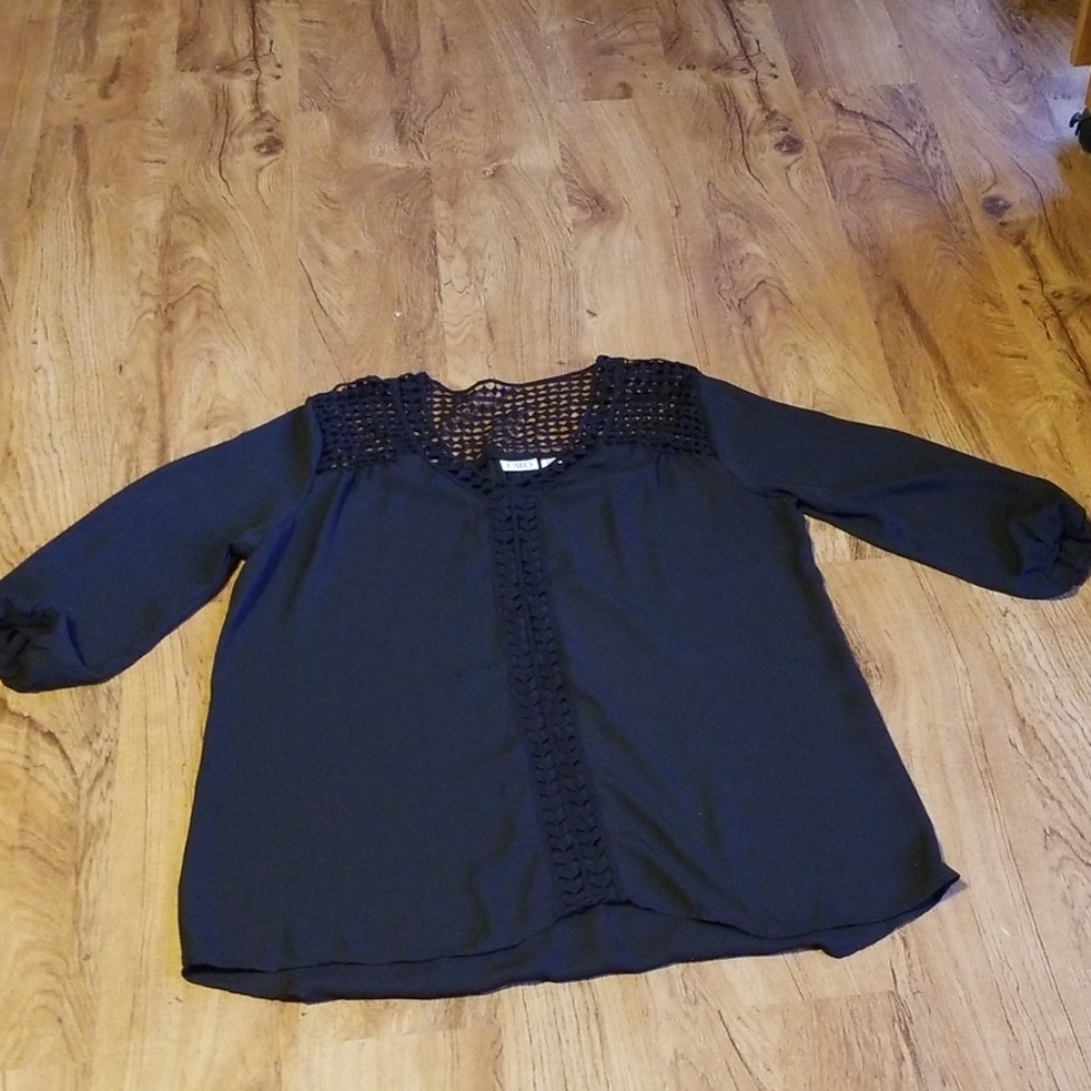 Cato size Med Black sheer shirt